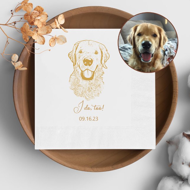 Golden Retriever Dog Personalized I Do Too  Napkins (Creator Uploaded)