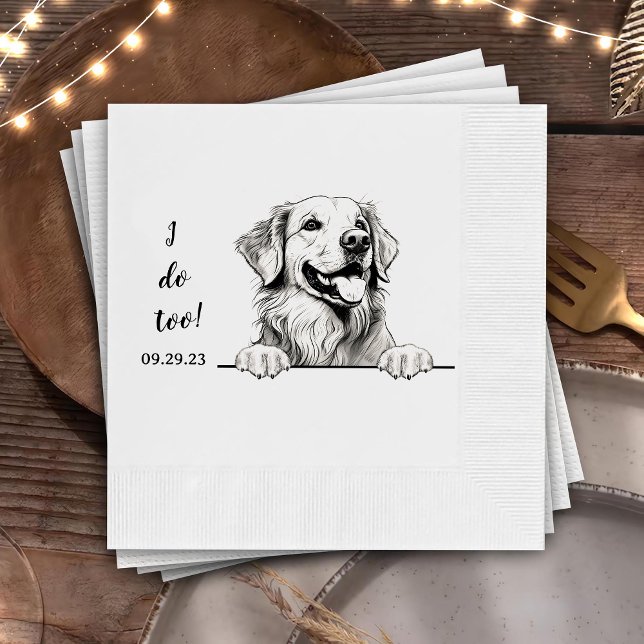Golden Retriever Dog Personalized I Do Too Napkins (Creator Uploaded)
