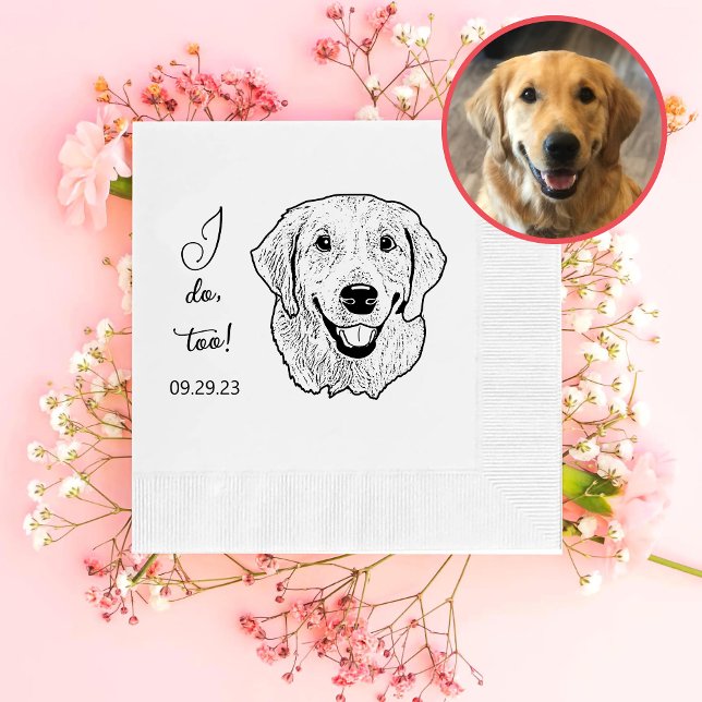 Golden Retriever Dog Personalized I Do Too Napkins (Creator Uploaded)