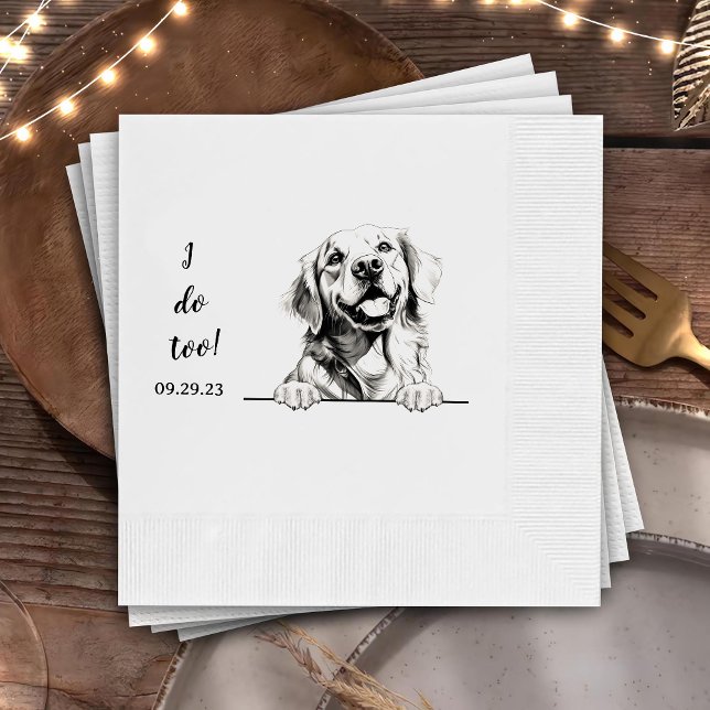 Golden Retriever Dog Personalized I Do Too Napkins (Creator Uploaded)