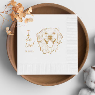 Golden Retriever Dog Personalized I Doo Too Napkins