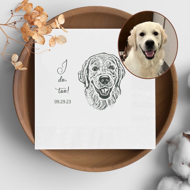 Golden Retriever Dog Personalized I Doo Too Napkins (Creator Uploaded)