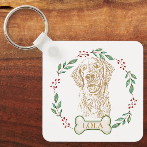 Golden Retriever Dog Personalized Keychain