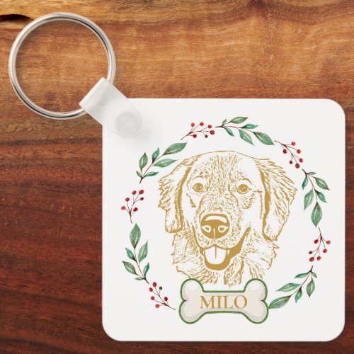 Golden Retriever Dog Personalized Keychain