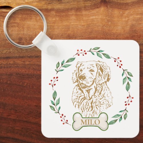 Golden Retriever Dog Personalized Keychain