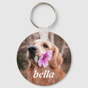 Golden Retriever Dog Personalized Pet Photo Wirele Keychain