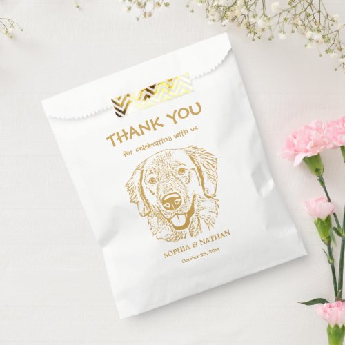Golden Retriever Dog Personalized Thank You Favor Bag