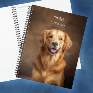 Golden Retriever Dog Personalized Yearly Planner