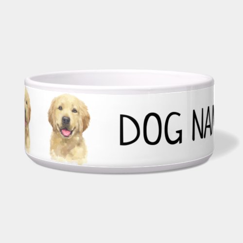 Golden Retriever Dog Pet Animal Watercolor Bowl