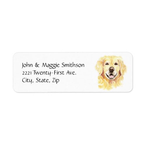 Golden Retriever Dog Pet Animal watercolor Label