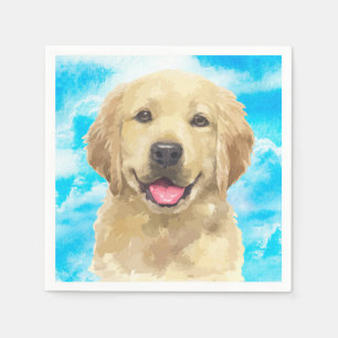 Golden Retriever Dog Pet Animal Watercolor Napkins