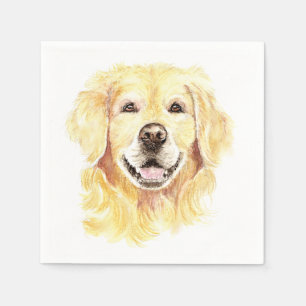Golden Retriever Dog Pet Animal watercolor Napkins