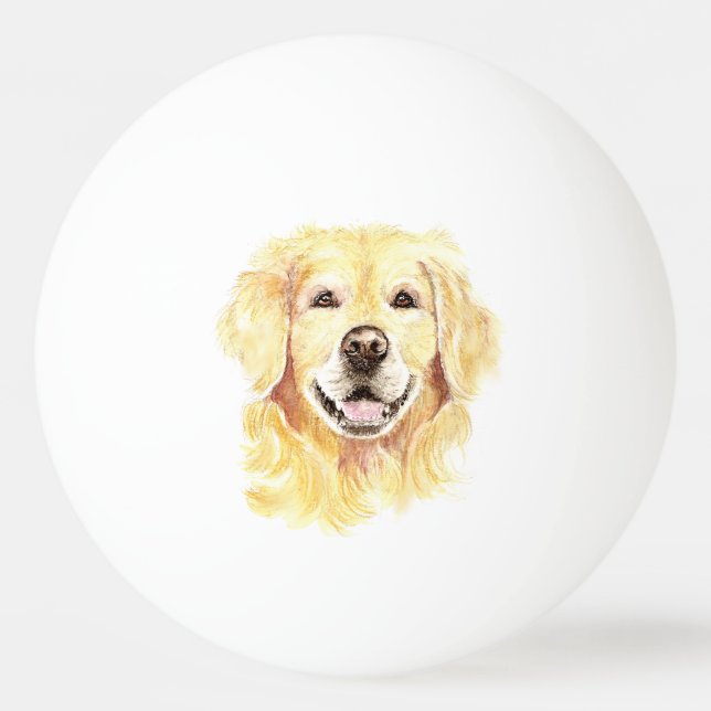 Golden Retriever Dog Pet Animal watercolor Ping-Pong Ball (Front)