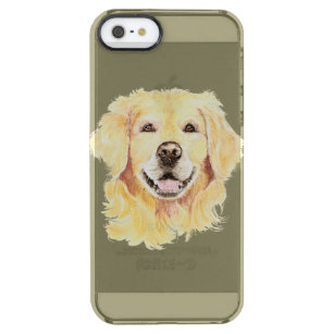 Golden Retriever Dog Pet Animal watercolor Clear iPhone SE/5/5s Case