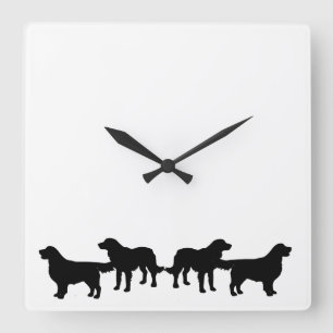 Golden Retriever Dog Pet Animals Square Wall Clock