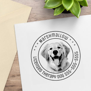 Golden Retriever Dog Pet Photo Round Rubber Stamp