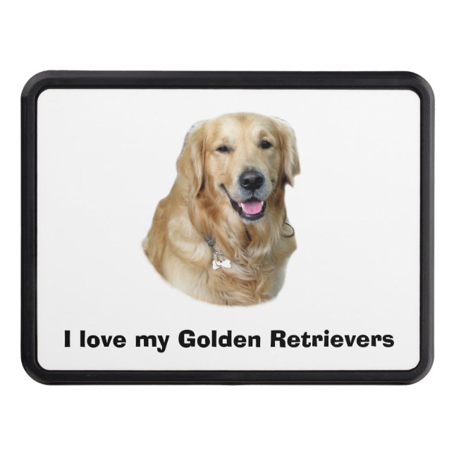 Golden Retriever dog photo portrait Hitch Cover (Front)