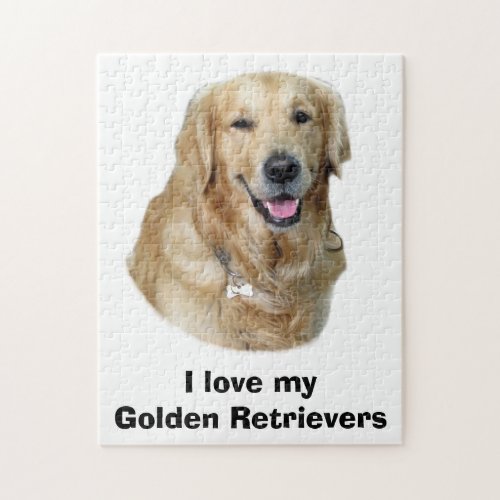 Golden Retriever dog photo portrait Jigsaw Puzzle