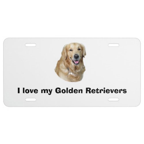 Golden Retriever dog photo portrait License Plate