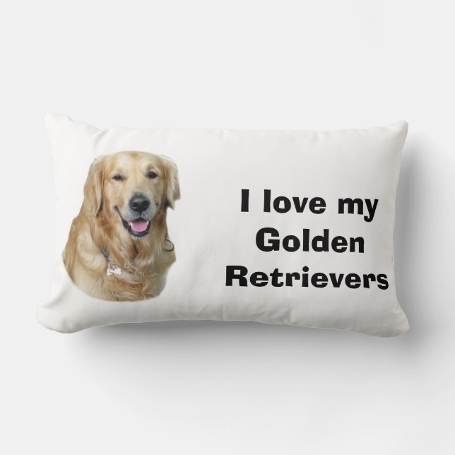 Golden Retriever dog photo portrait Lumbar Pillow (Front)