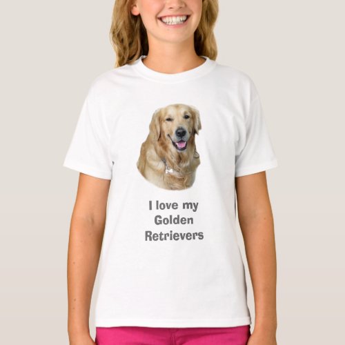 Golden Retriever dog photo portrait T_Shirt