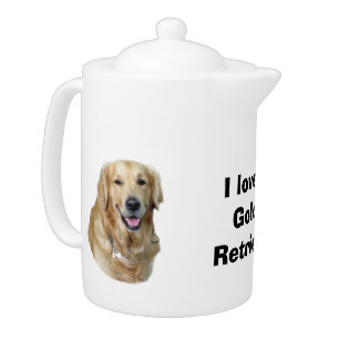 Golden Retriever dog photo portrait Teapot