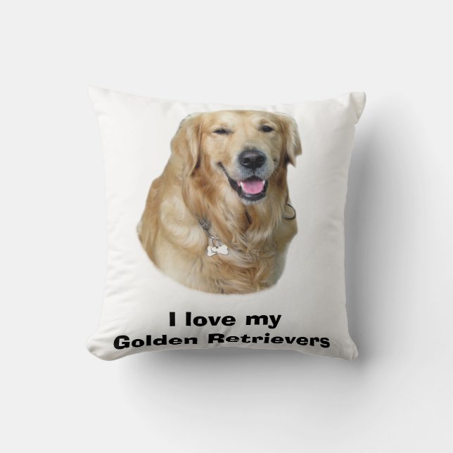 Golden Retriever dog photo portrait Throw Pillow (Front)