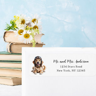Golden Retriever Dog Pilot Best Friend Cute Pet Label