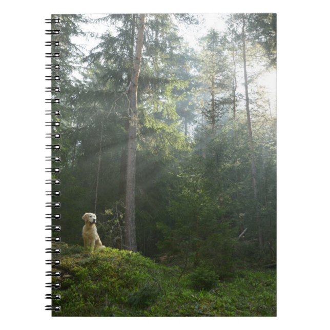 Golden Retriever Dog | Pine Woodland Notebook (Front)
