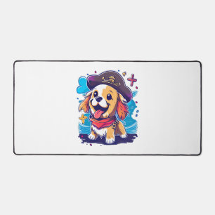 Golden Retriever Dog Pirate Desk Mat