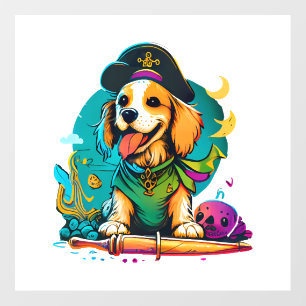 Golden Retriever Dog Pirate Floor Decals