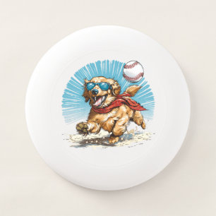 Golden Retriever Dog Playing Baseball Wham-O Frisbee