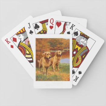 Golden Retriever Dog Playing Cards by walkandbark at Zazzle