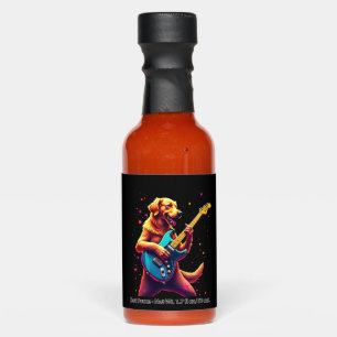 Golden Retriever dog Playing Electric Guitar Rock Hot Sauces