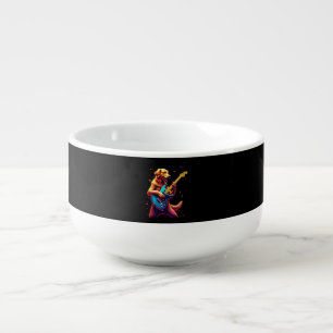 Golden Retriever dog Playing Electric Guitar Rock Soup Mug