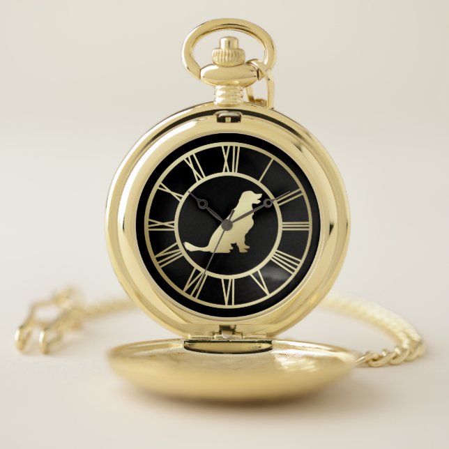 Golden Retriever Dog Pocket Watch (Inside)