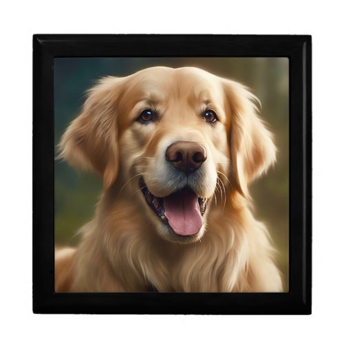 Golden Retriever Dog Portrait Keepsake  Gift Box