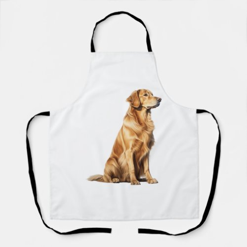 Golden Retriever Dog Portrait _ Majestic Pet Illus Apron