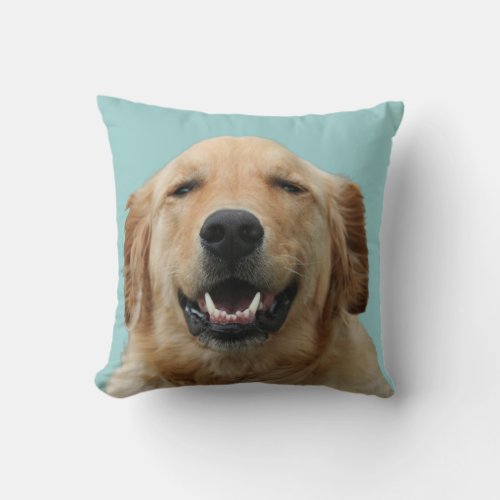 Golden Retriever Dog Portrait Throw Pillow