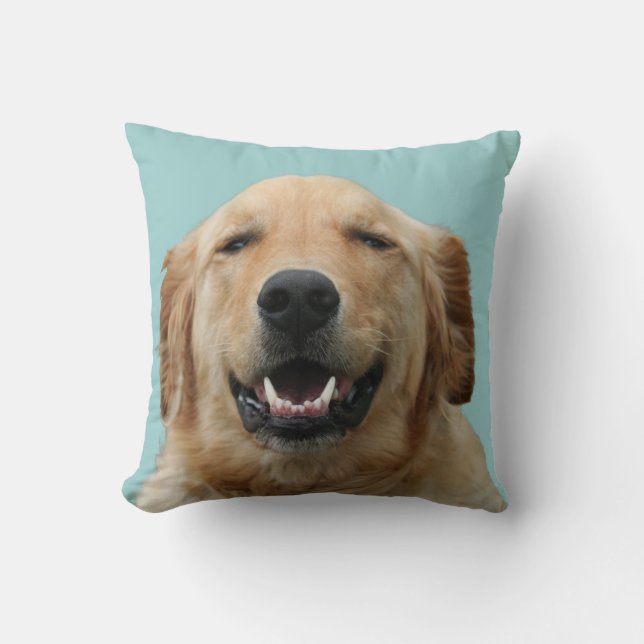 Golden Retriever Dog Portrait Throw Pillow (Front)