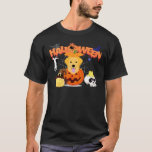 Golden Retriever Dog Pumpkin Witch Zombie Hallowee T-Shirt
