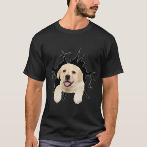 Golden Retriever Dog Puppy Hole Premium Gift For M T_Shirt