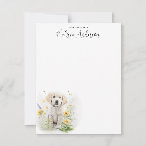 Golden Retriever Dog Puppy Modern Watercolor Note Card