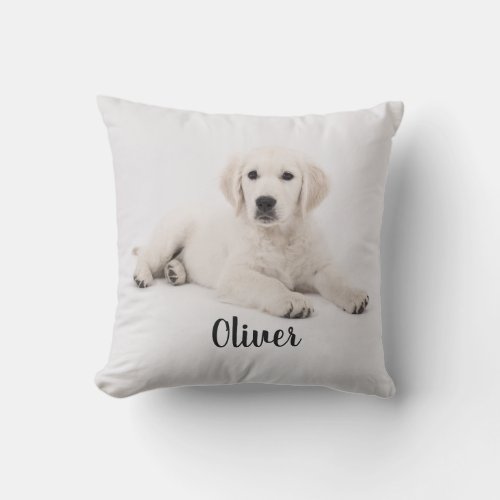 Golden Retriever Dog Puppy Pillow Custom Name