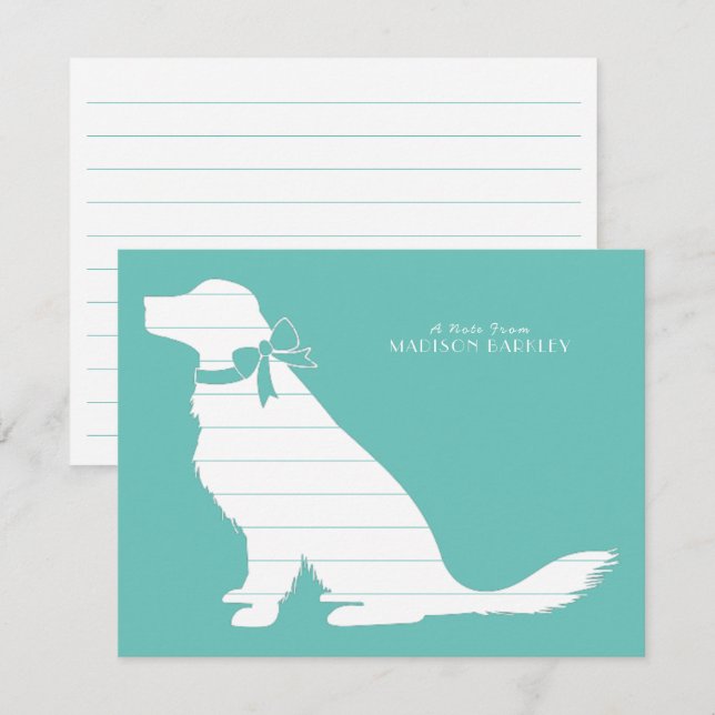 Golden Retriever Dog Puppy Thank You Card (Front/Back)