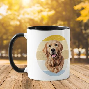 Golden Retriever Dog Retro Sunset Mug