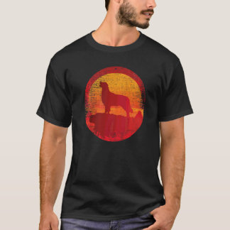 Golden Retriever Dog Retro Sunset T-Shirt