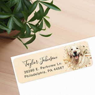 Golden Retriever Dog Return Address Label