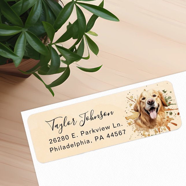 Golden Retriever Dog Return Address Label (Creator Uploaded)