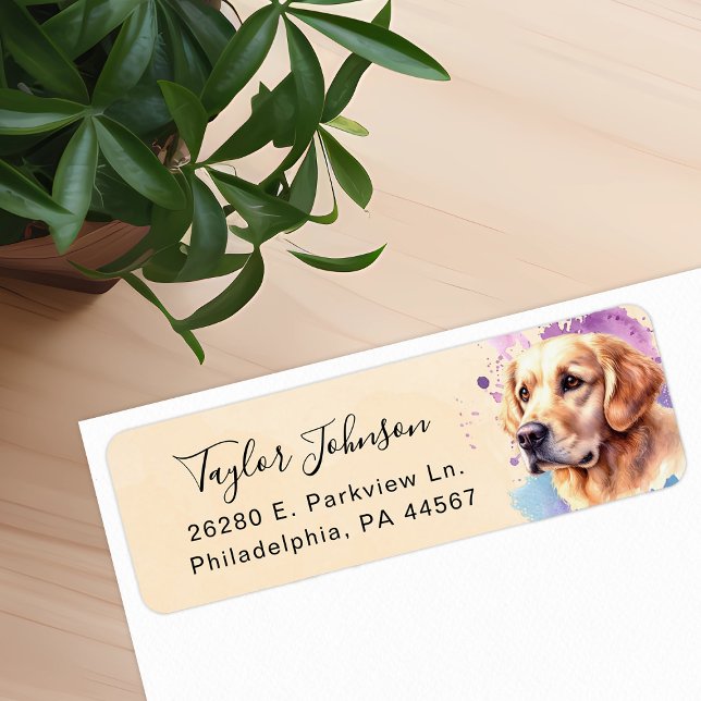 Golden Retriever Dog Return Address Label (Creator Uploaded)